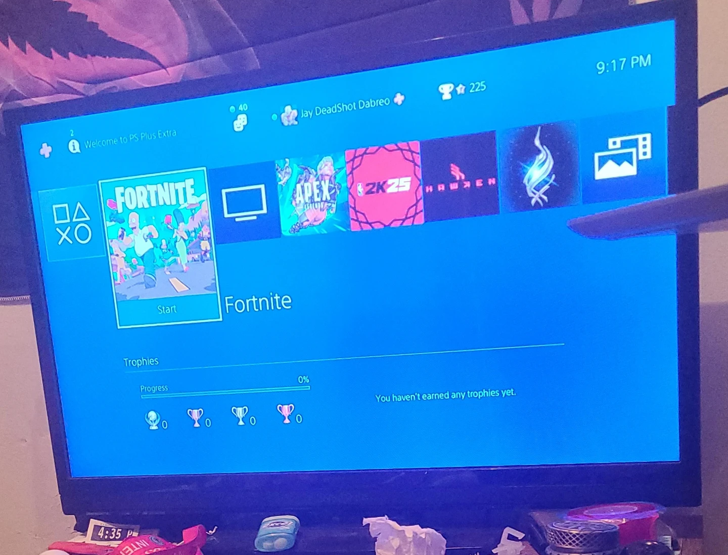 PlayStation 4 with Fortnite and Other Games