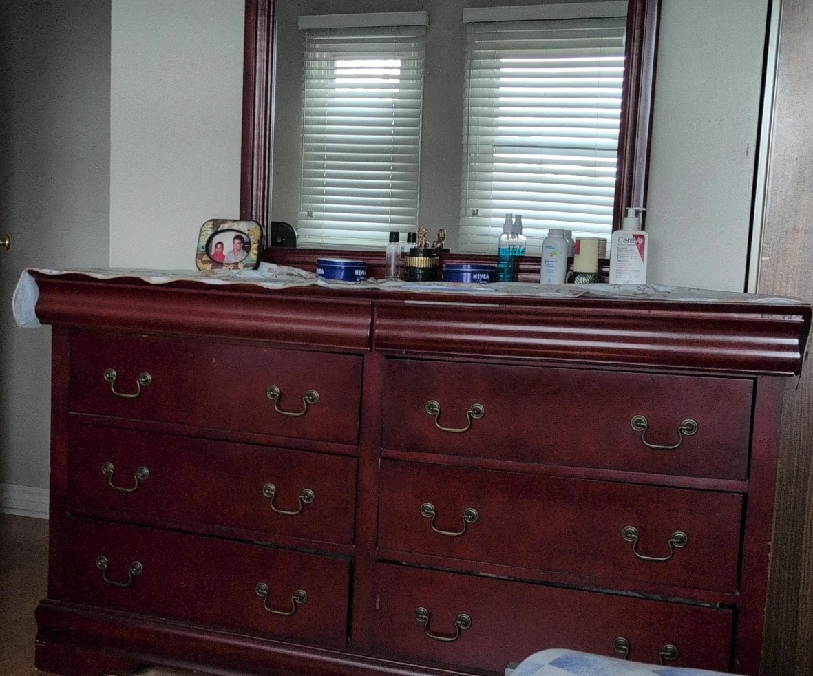 Wooden Dresser with Mirror