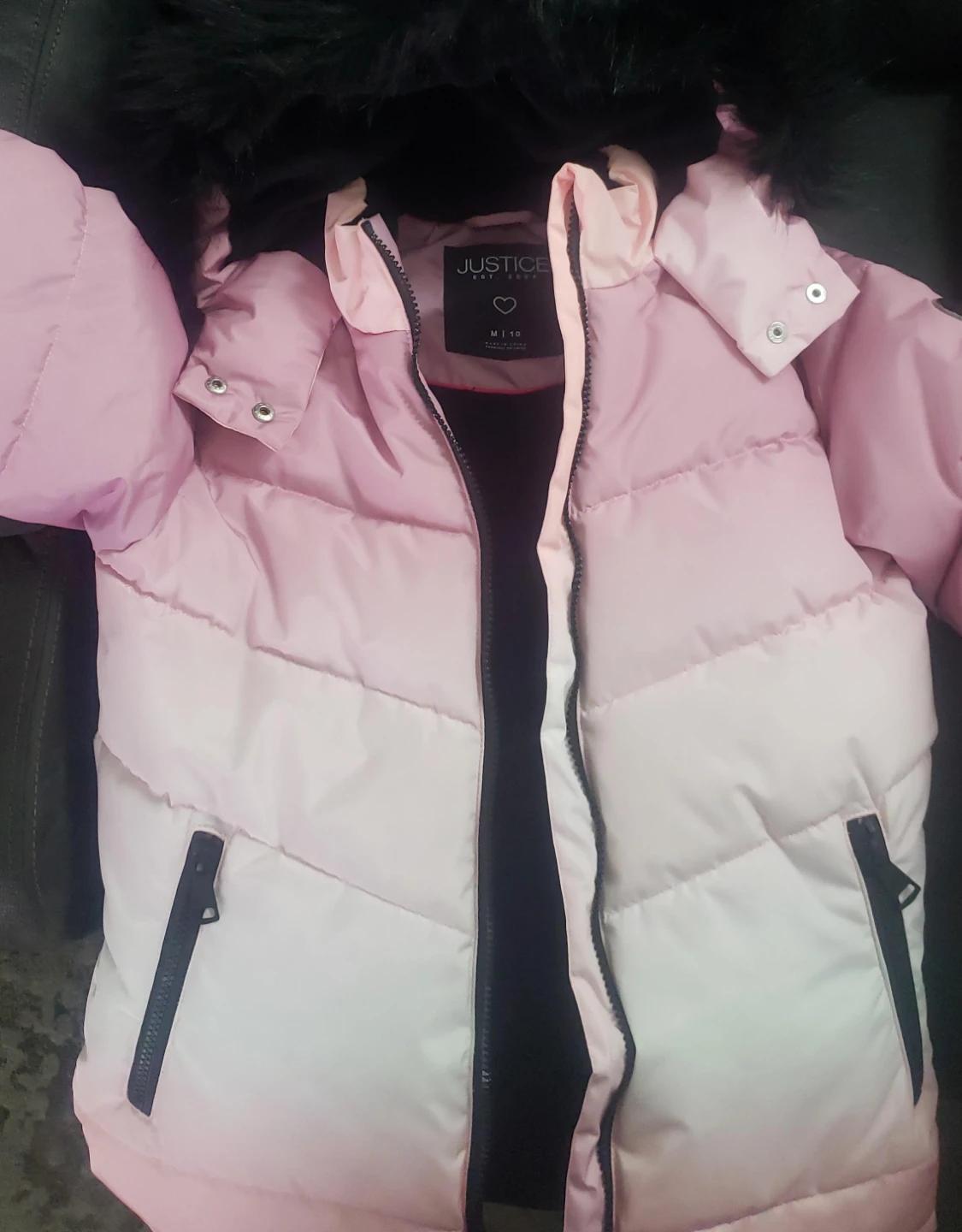 Justice Girls' Puffer Jacket, Size M (10)