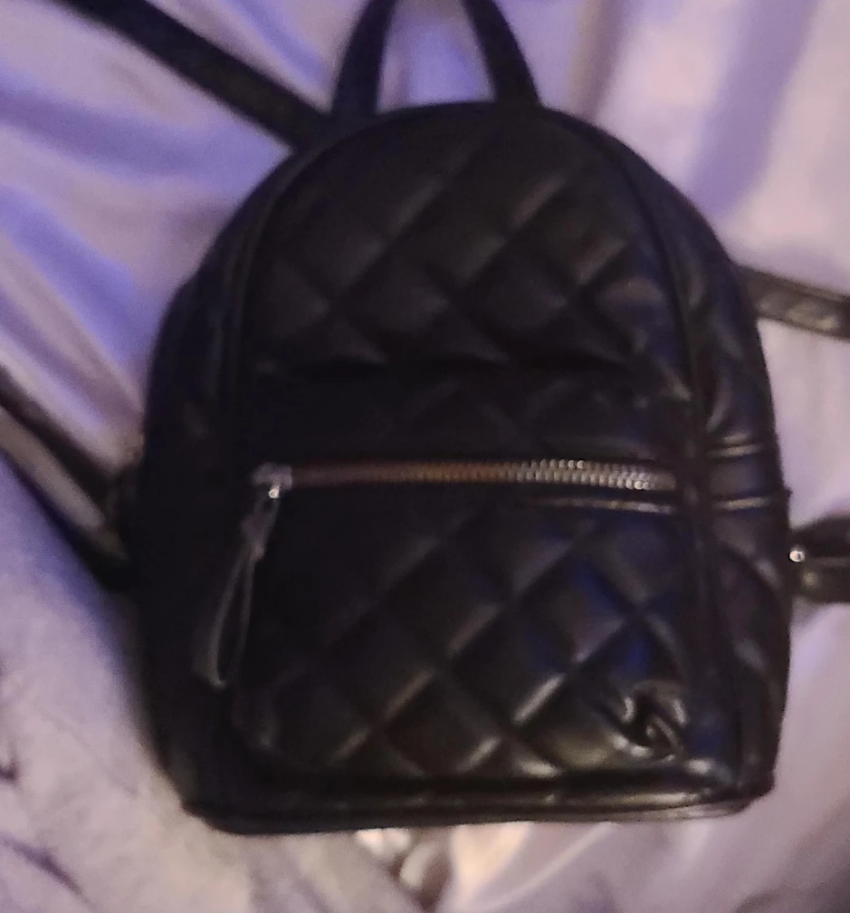 L.A. Express Black Quilted Mini Backpack