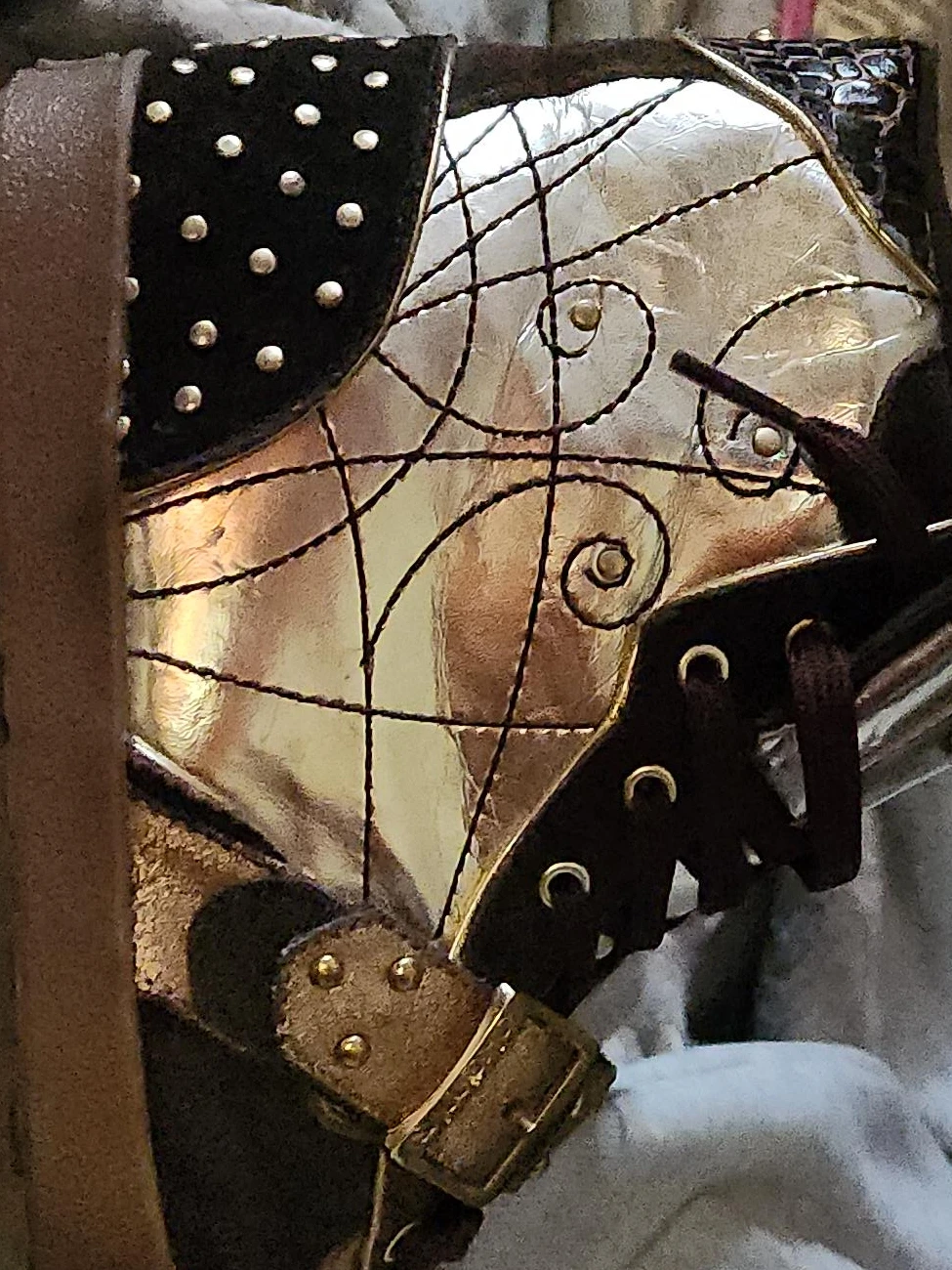 Unique Metallic Gold & Black Purse image indicator(1)