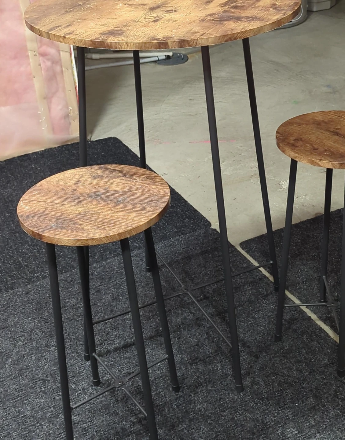 Rustic Bar Table with Two Stools