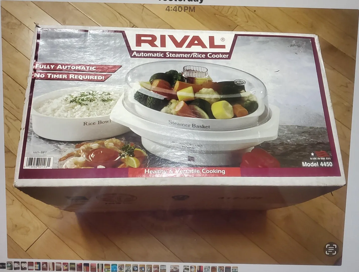 Rival Automatic Steamer/Rice Cooker Model 4450