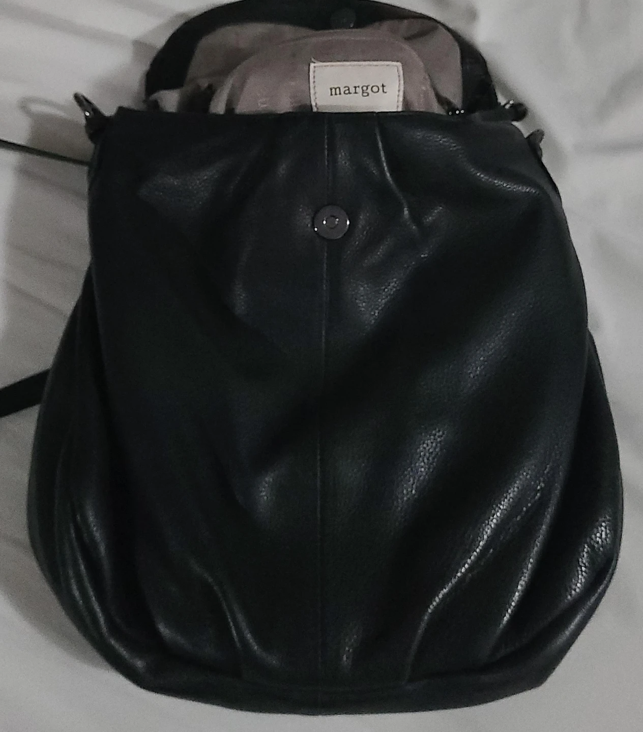 Margot Black Leather Shoulder Bag