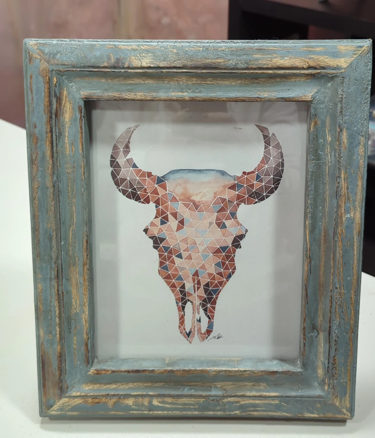 Rustic Bull Skull Framed Art image indicator(1)