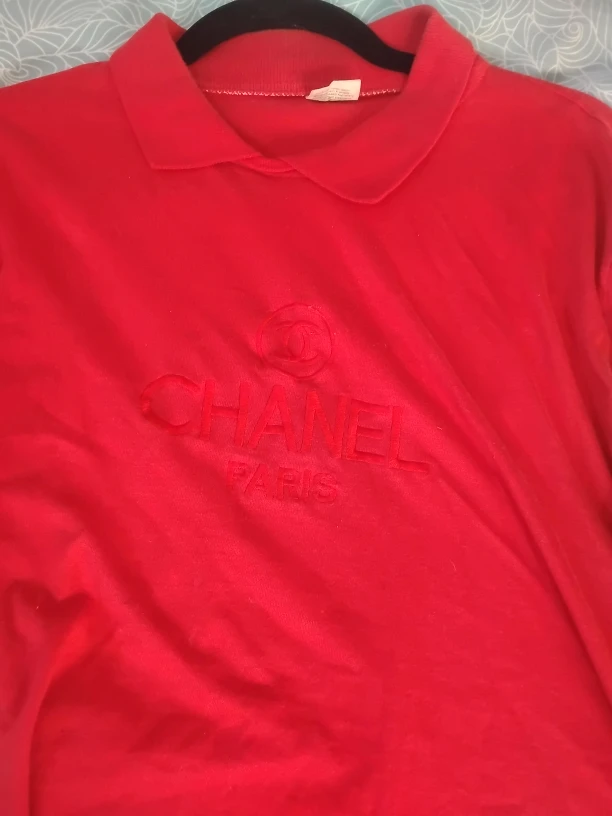 Chanel Paris Red Polo Shirt