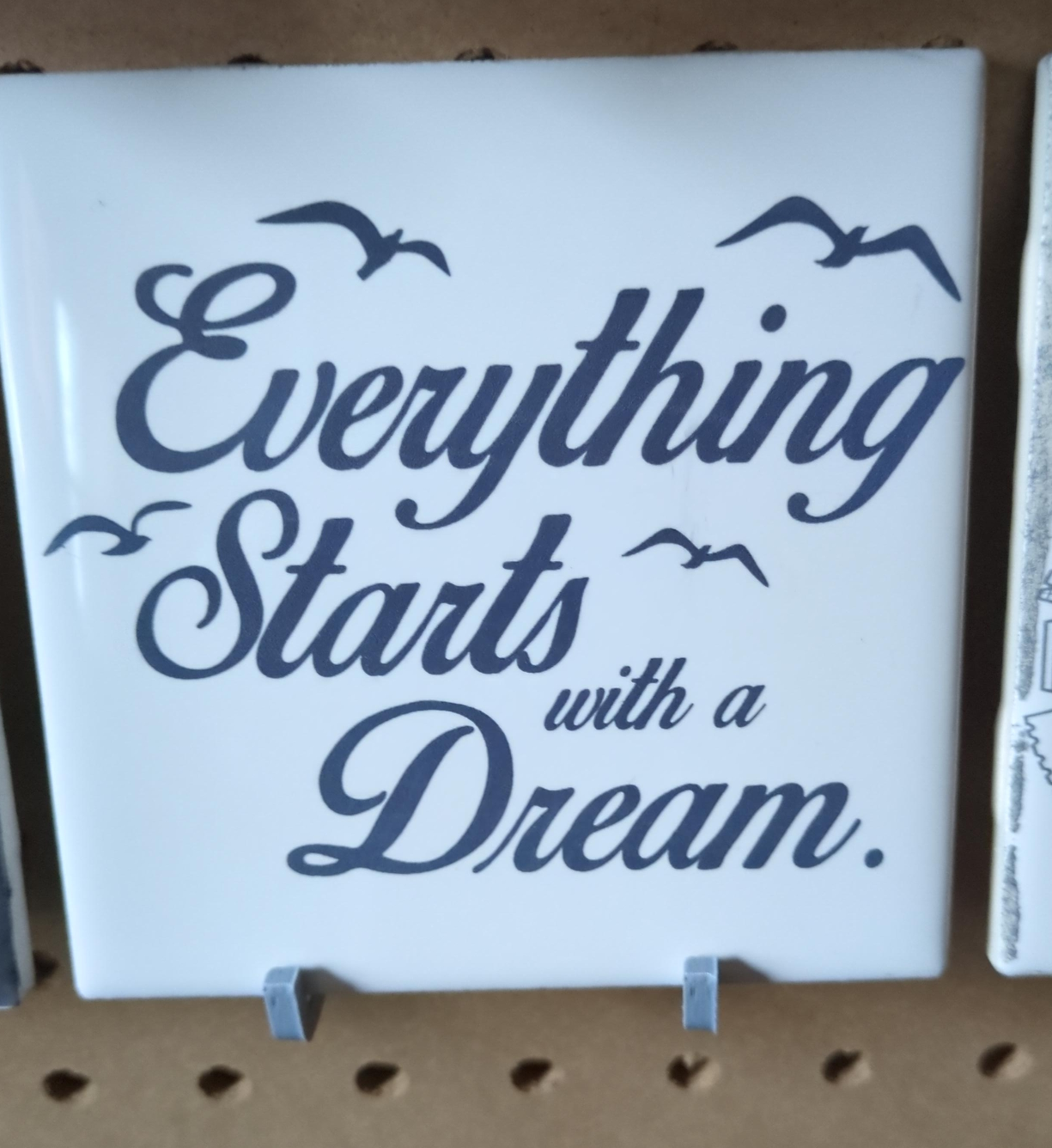 Decorative Tile "Everything Starts with a Dream"