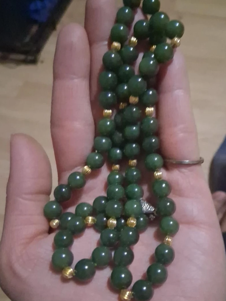 Green Jade Beaded Necklace