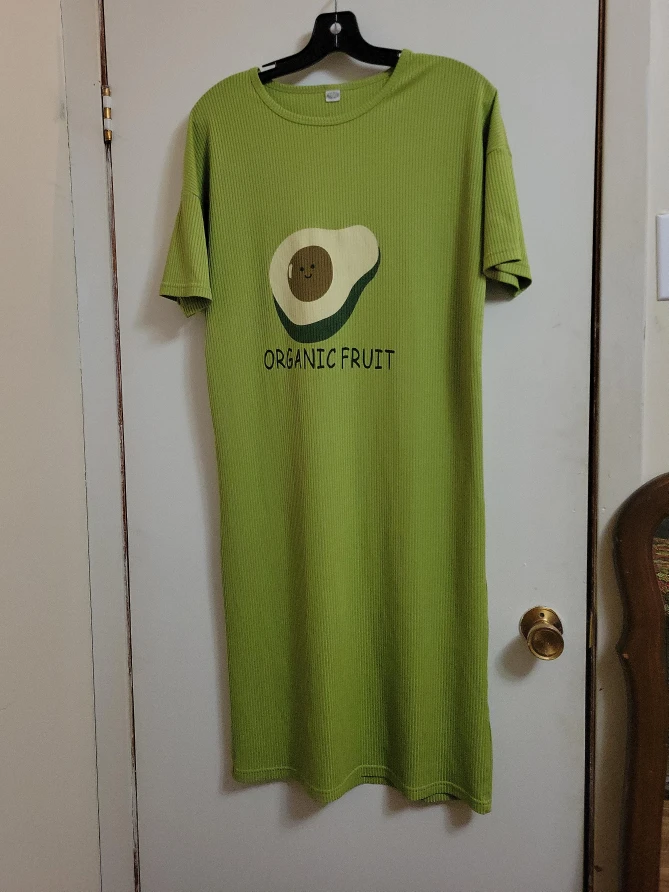 Green Avocado Print Dress