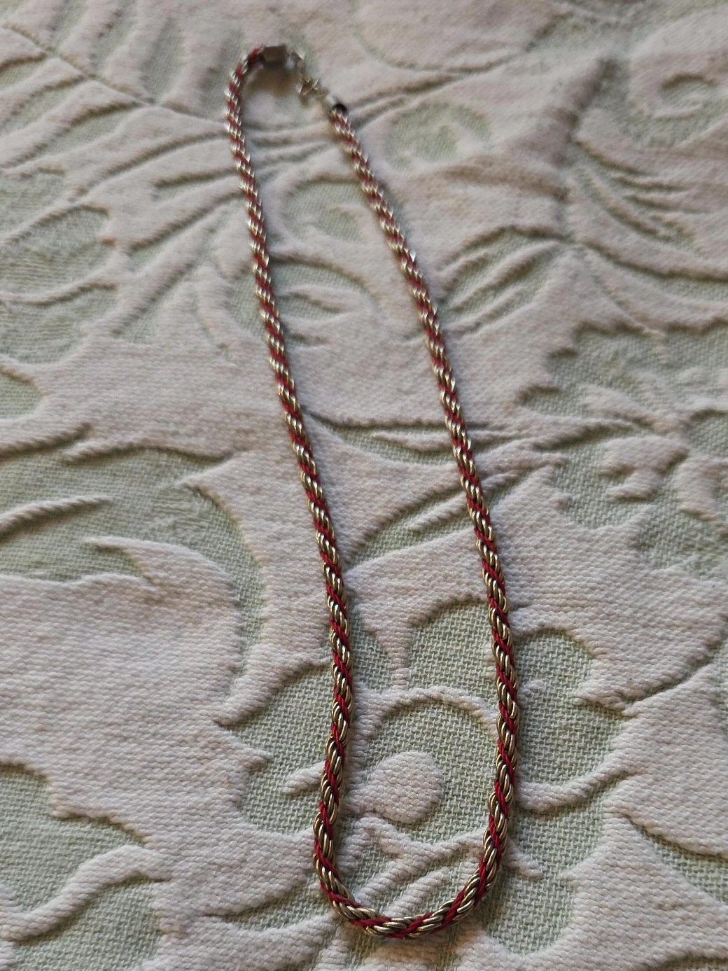 Red & Gold Braided Necklace