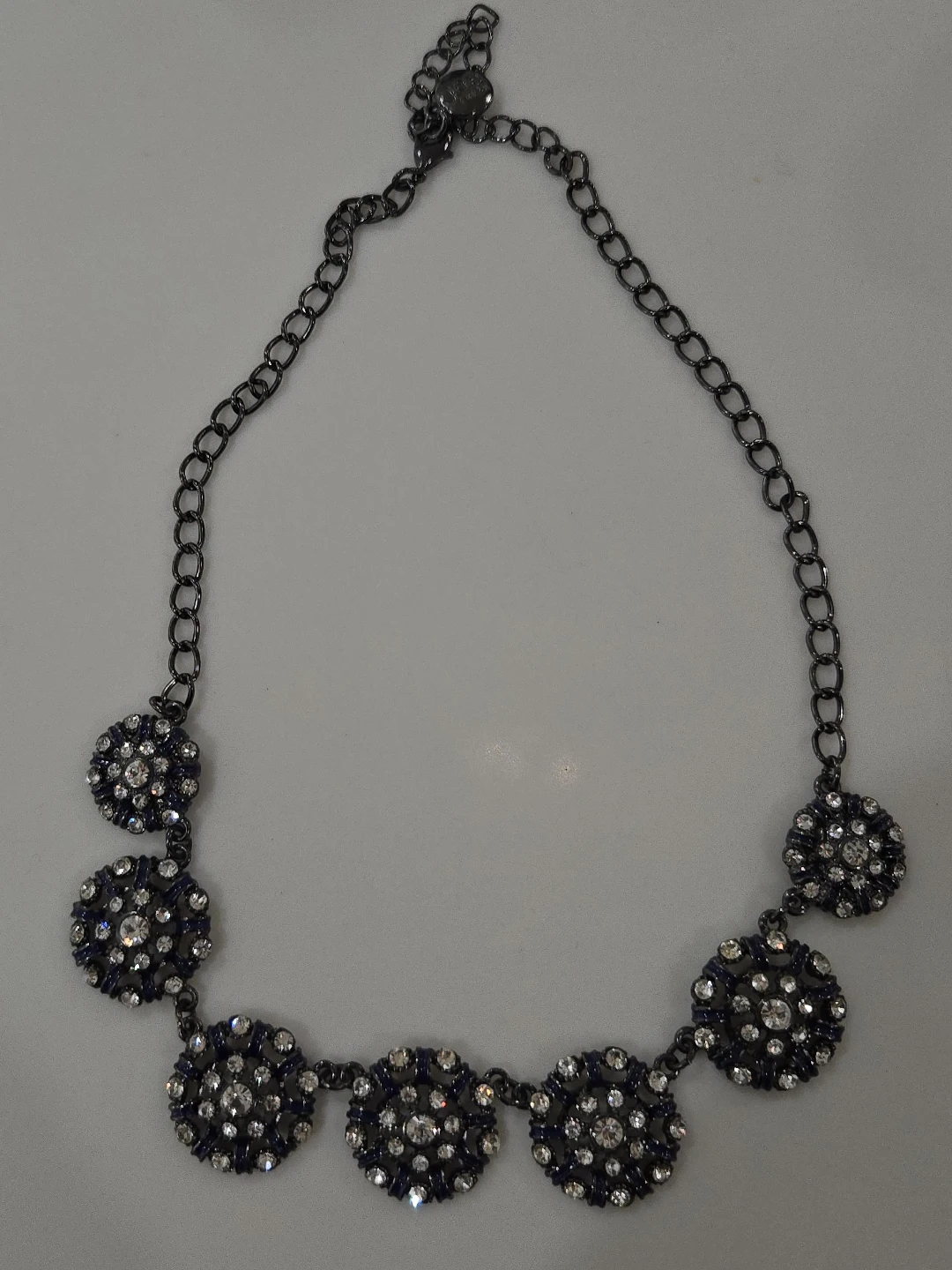 Dark Grey Floral Statement Necklace image indicator(1)