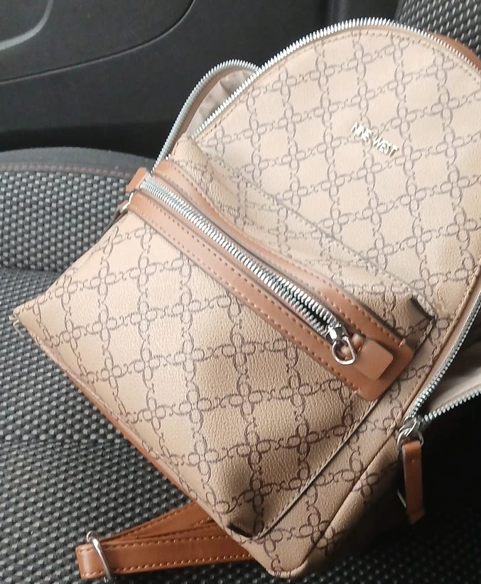 Nine West Tan Patterned Backpack