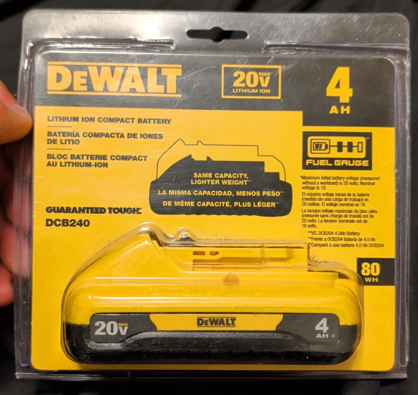 New DeWalt DCB240 20V 4Ah Lithium Ion Battery thumbnail