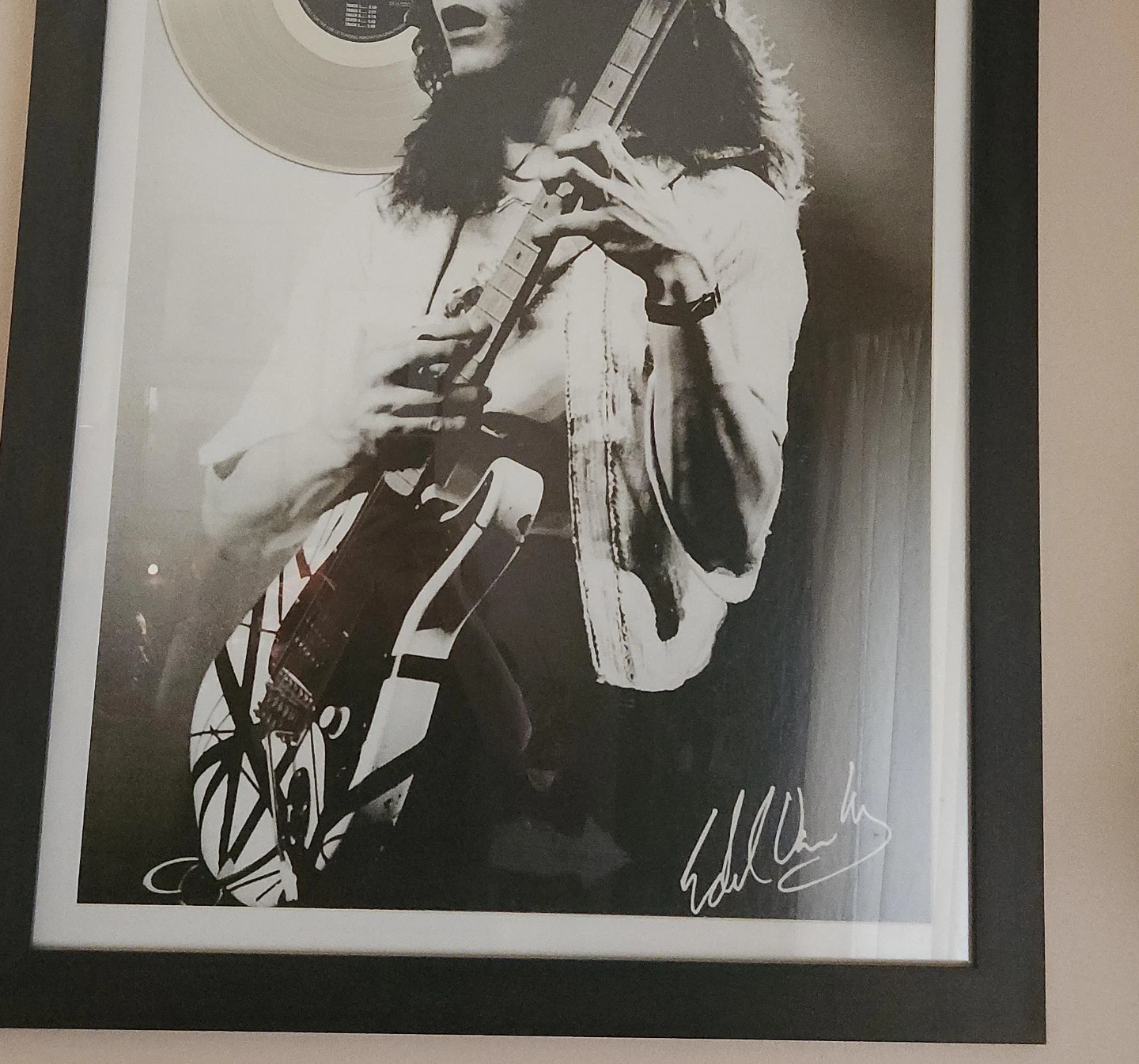 Eddie Van Halen Framed Autographed Photo