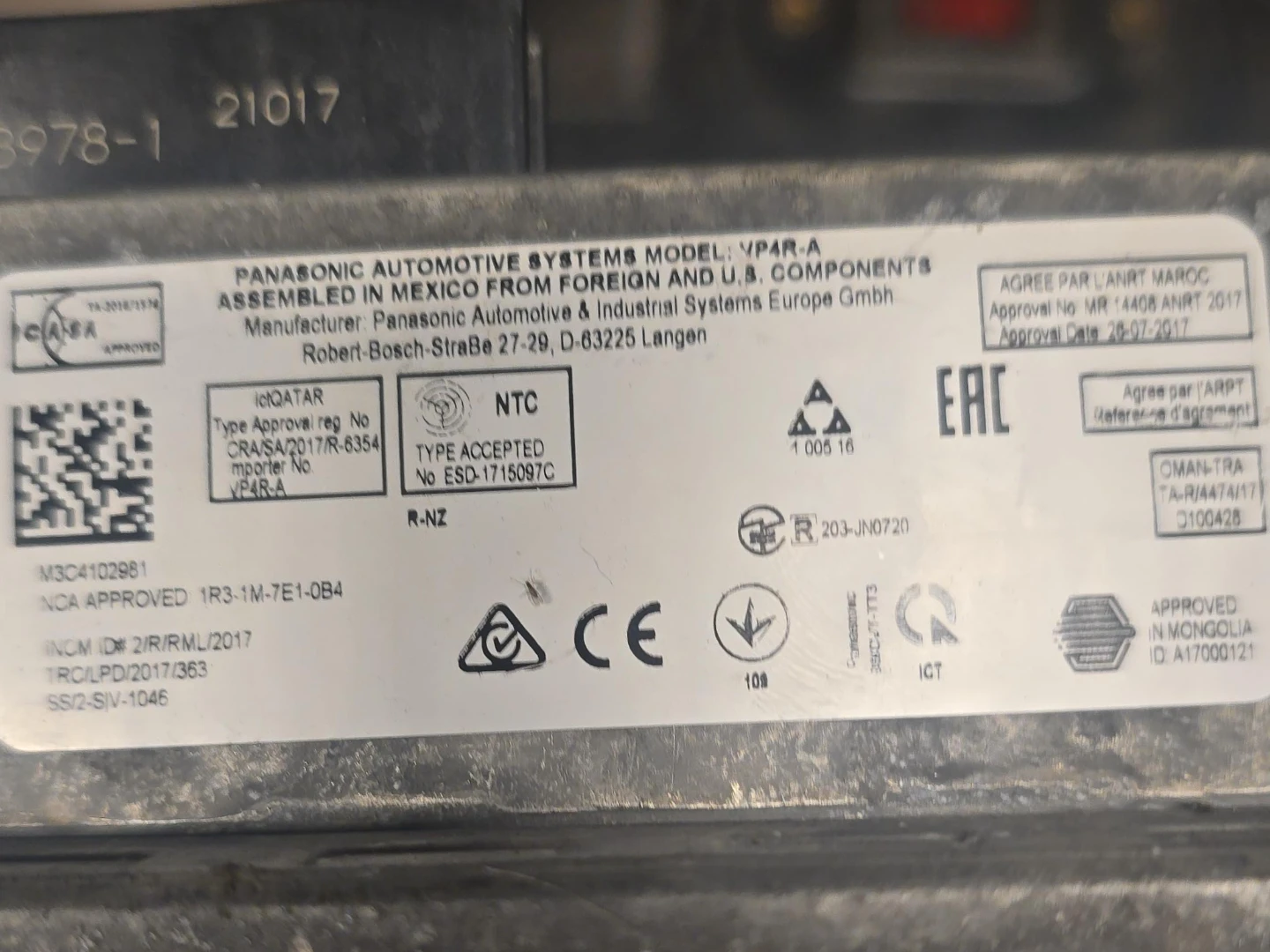 Panasonic Automotive System VP4R-A image indicator(2)