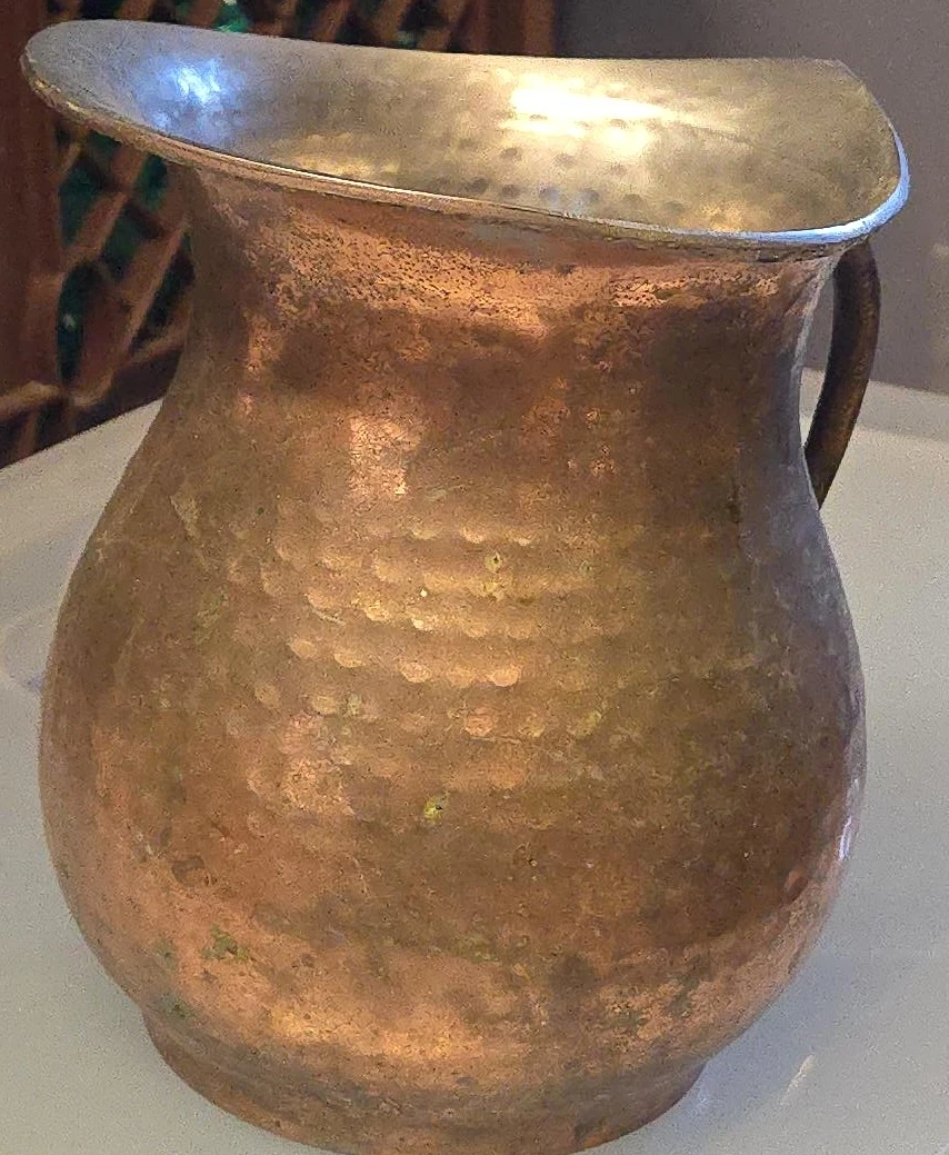 Vintage Hammered Copper Pitcher