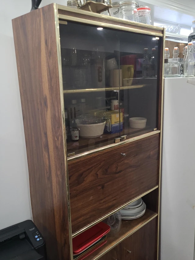 Vintage Wood & Glass Display Cabinet