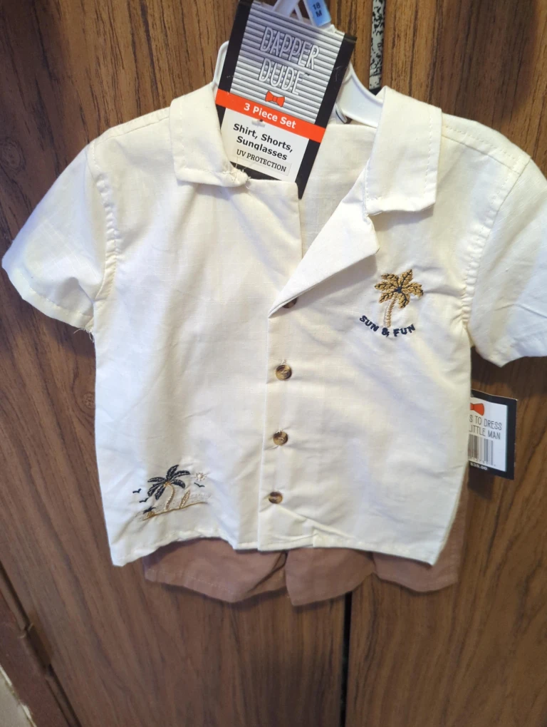 Dapper Dude 3-Piece Set (Shirt, Shorts, Sunglasses)