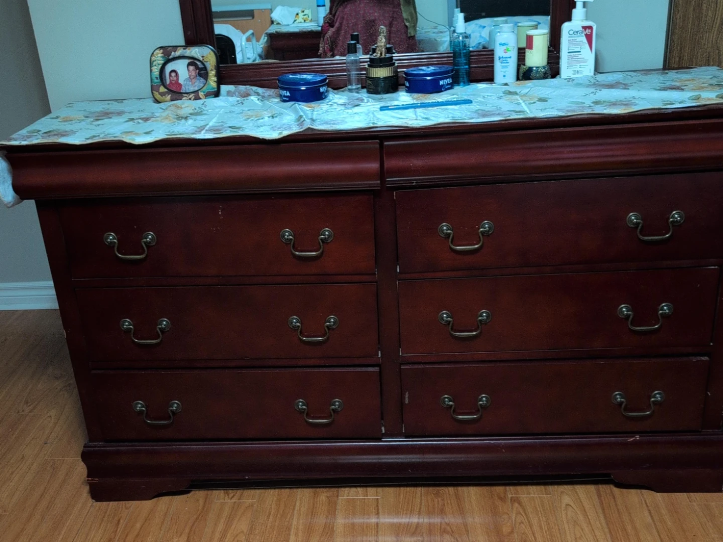 Wooden Dresser with Mirror thumbnail