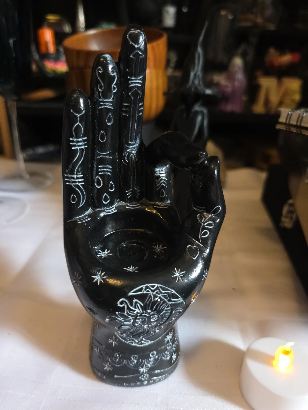 Black Hand Shaped Candle Holder