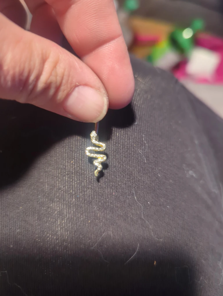 Snake Belly Ring - Gold Tone