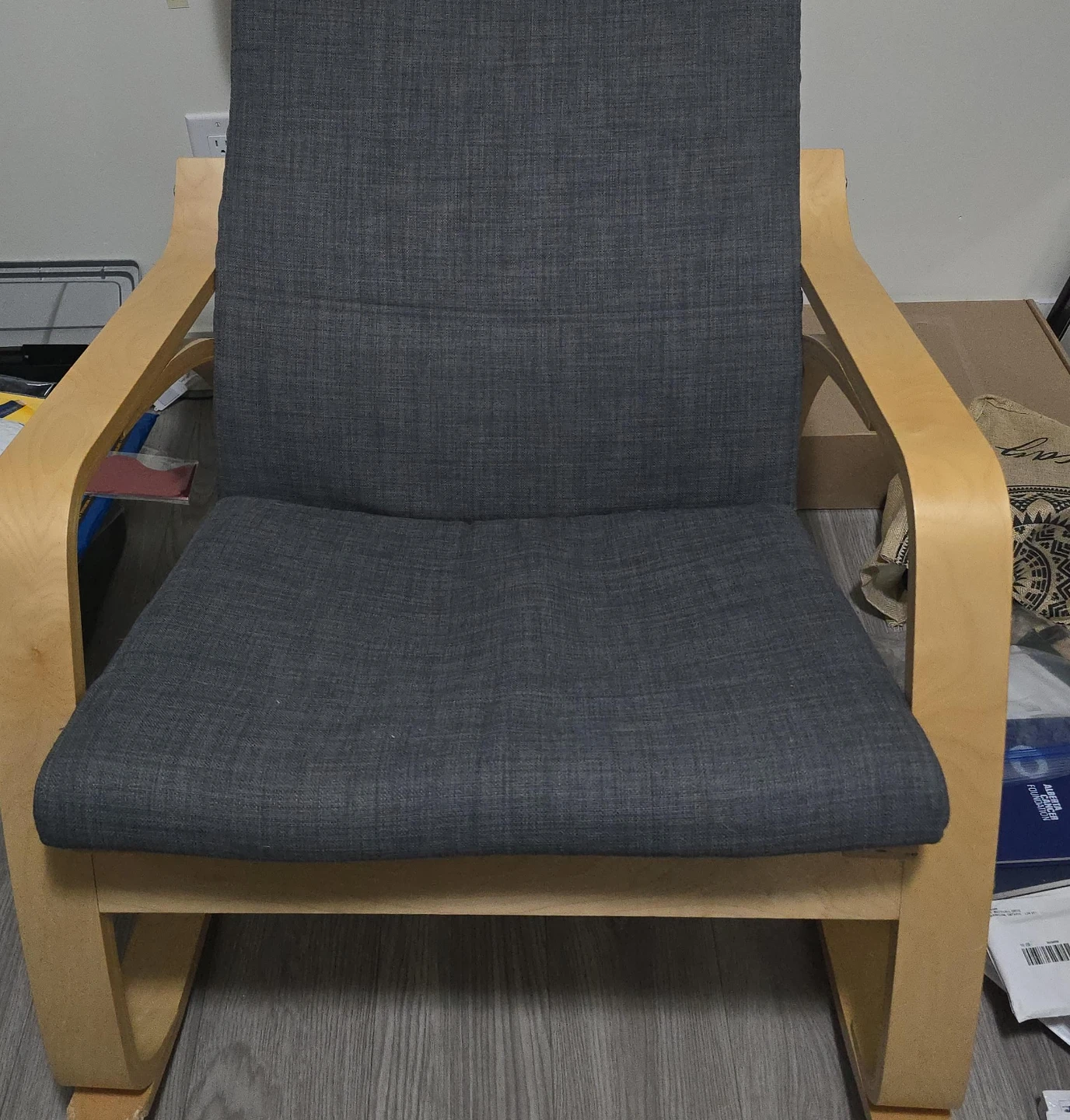 IKEA Poang Chair - Grey Cushion thumbnail