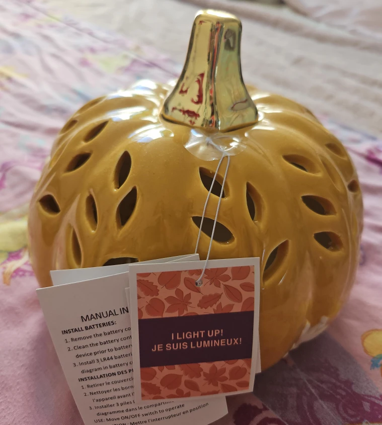 Ceramic Light-Up Pumpkin