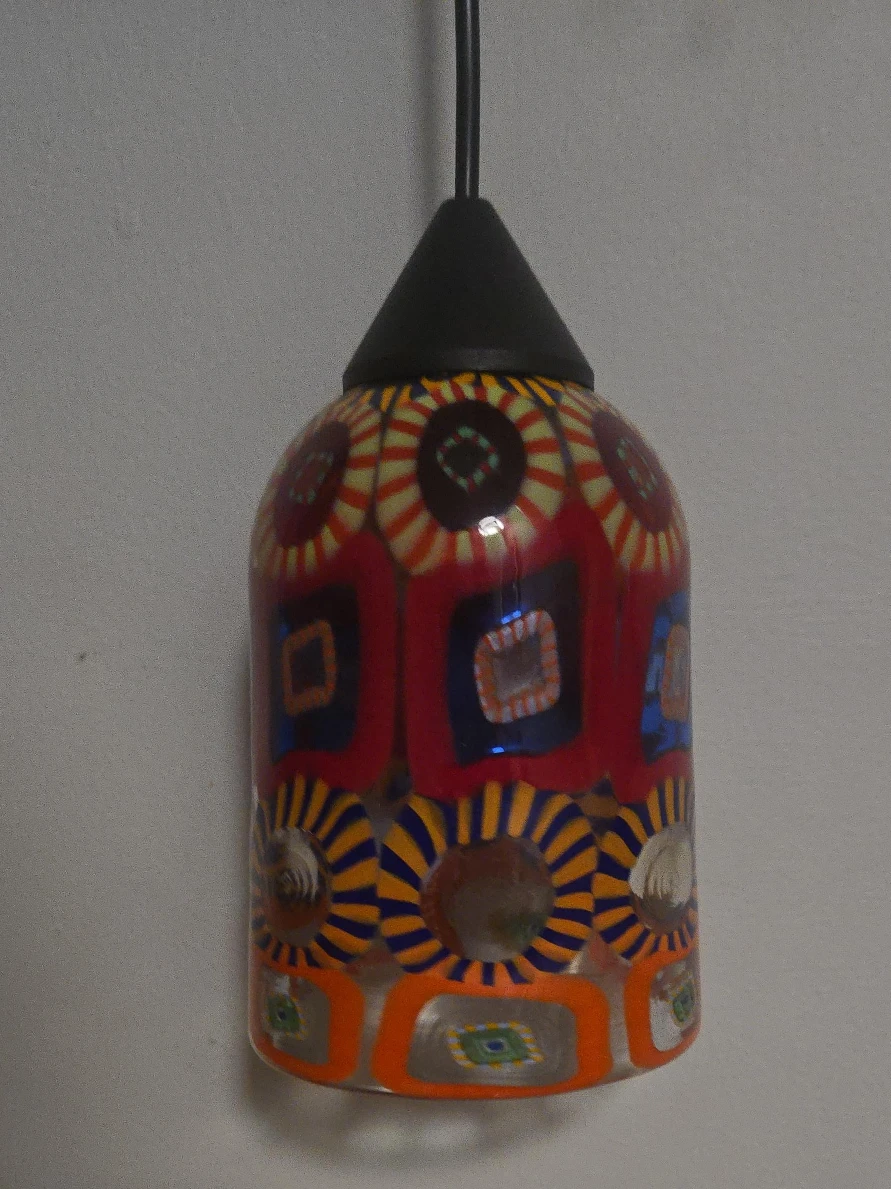 Murano Style Glass Pendant Light set of 2