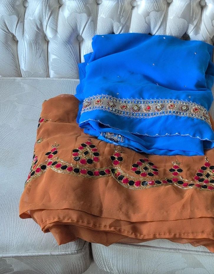 Sari - Blue and Orange