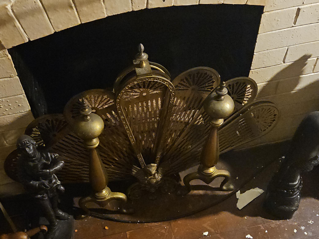 Vintage Brass Fireplace Screen