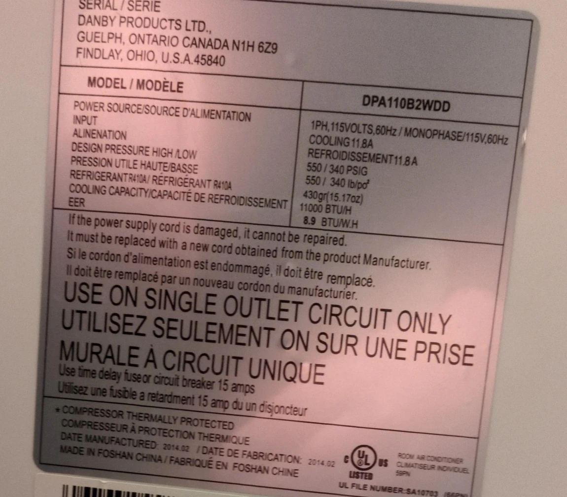 Danby DPA110B2WDD Portable Air Conditioner