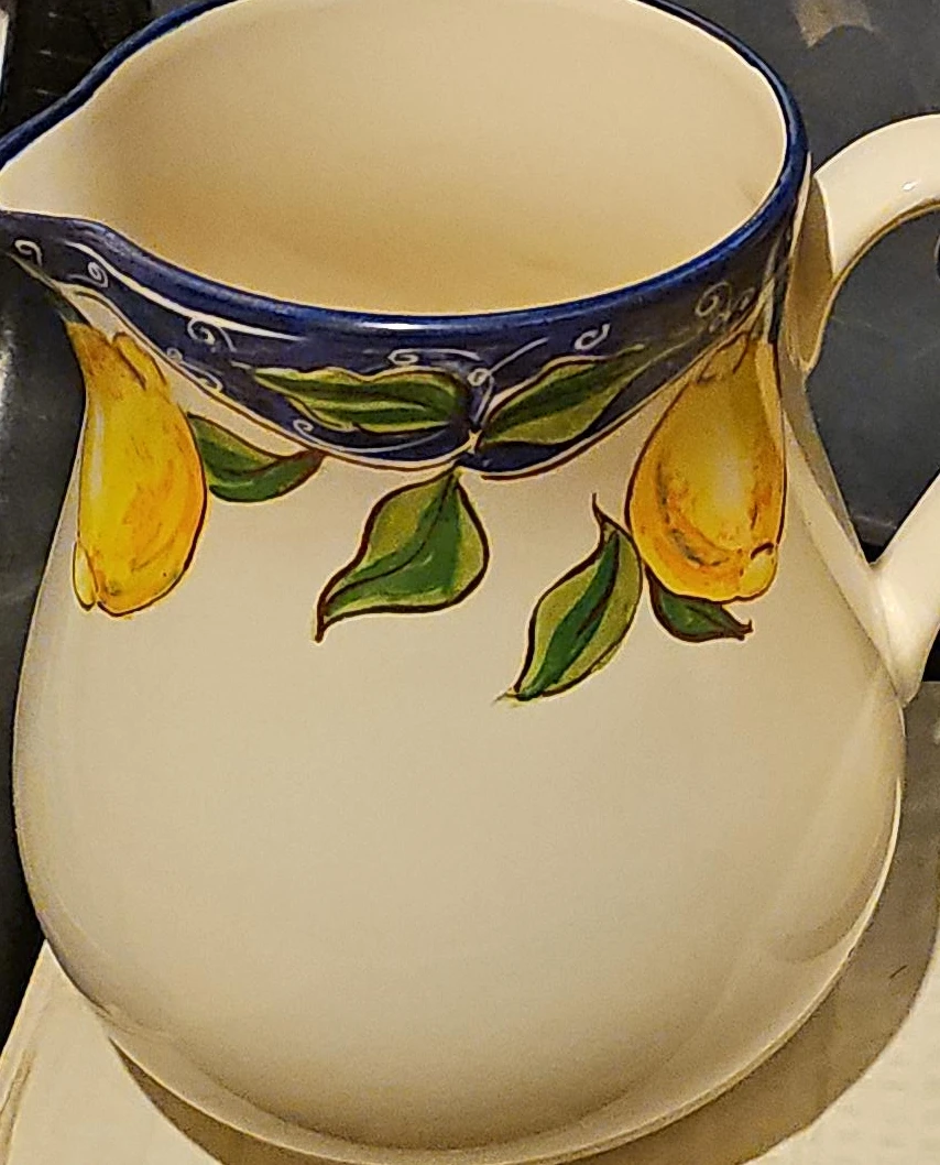 Ceramic Pitcher with Pear Design