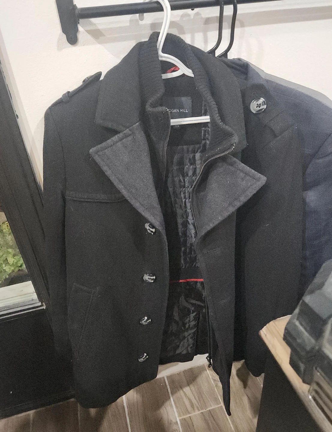 Logan Hill Black Wool Blend Coat image indicator(1)