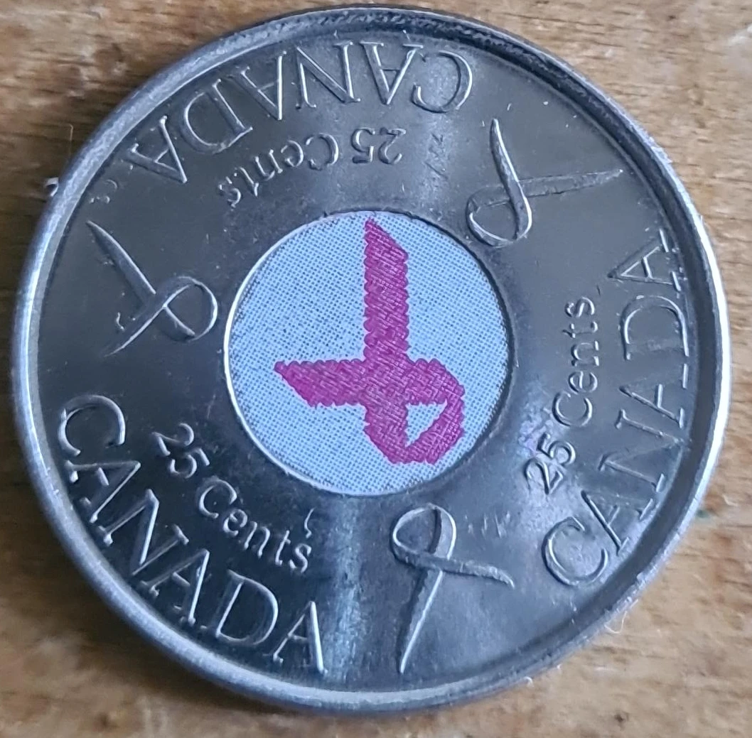 2006 Canada 25 Cents Pink Ribbon Coin