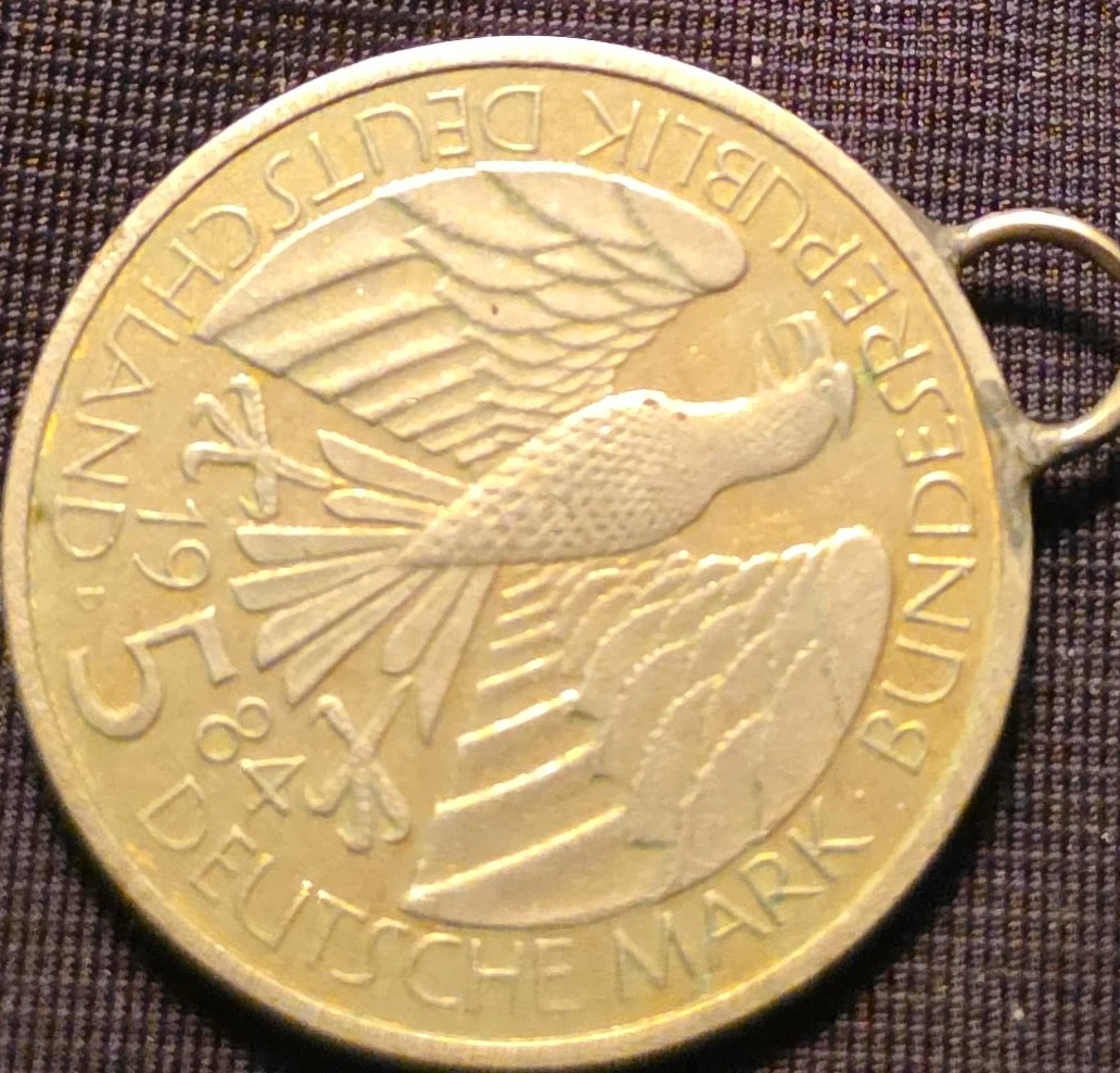 1984 West German Deutsche Mark Pendant