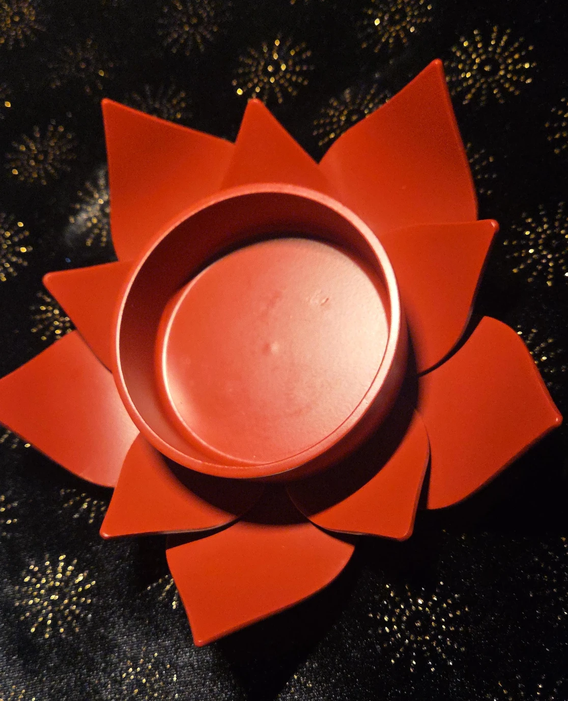 IKEA Red Lotus Flower Candle/tealight Holder, Metal