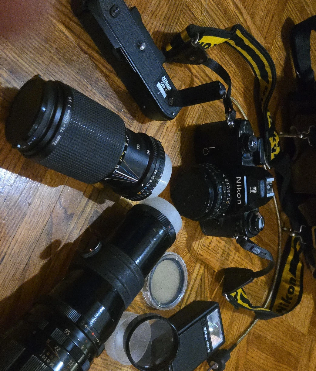 Nikon FG Camera with Lenses and Accessories