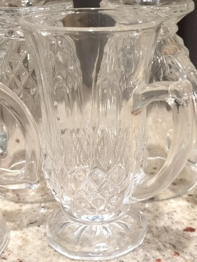 Set of 5 Clear Glass Coffee/Tea Mugs