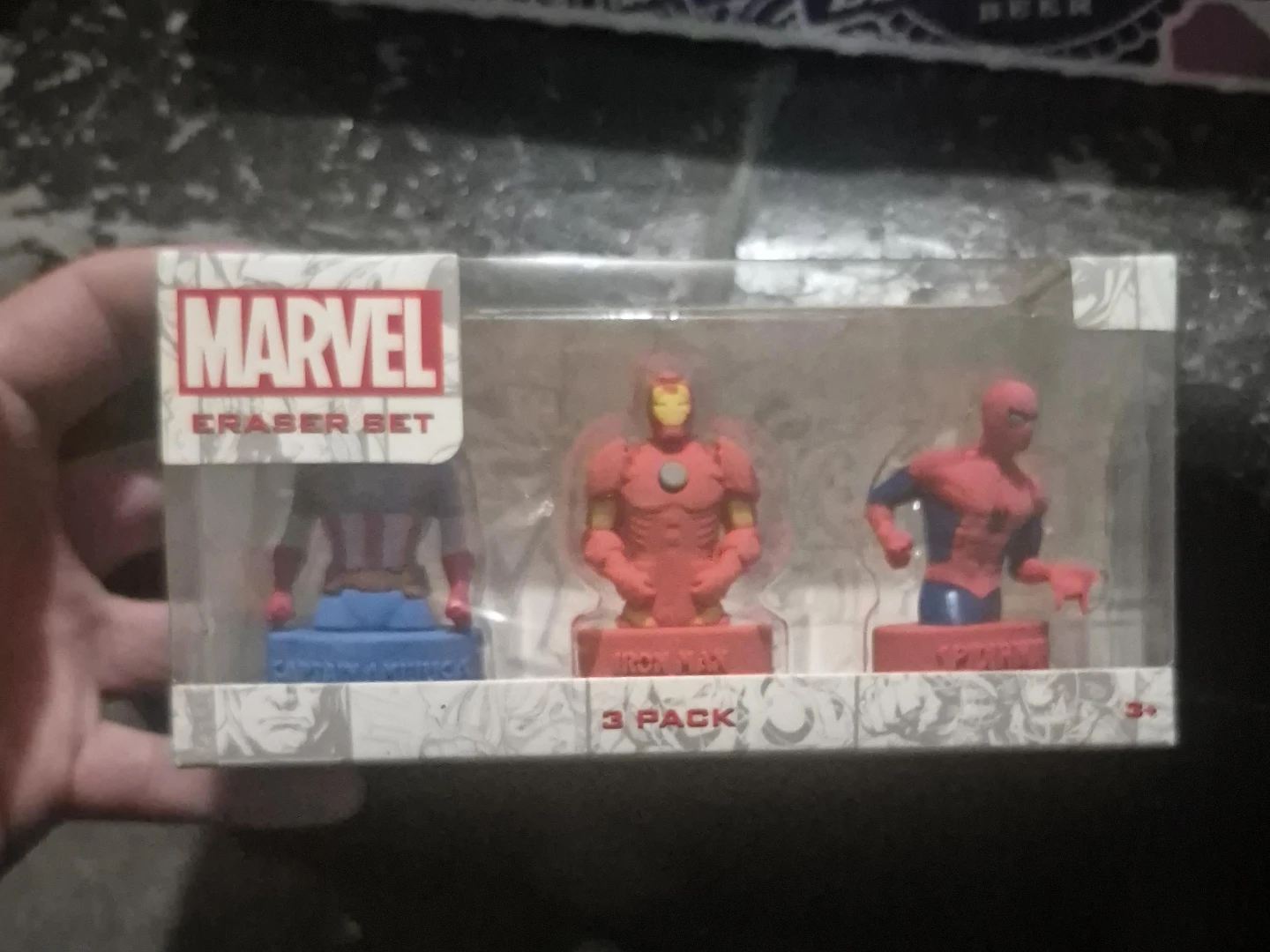 Marvel Eraser Set - Captain America, Iron Man, Spider-Man thumbnail