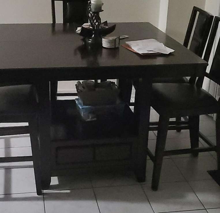 Dark Brown Dining Table with 4 Chairs