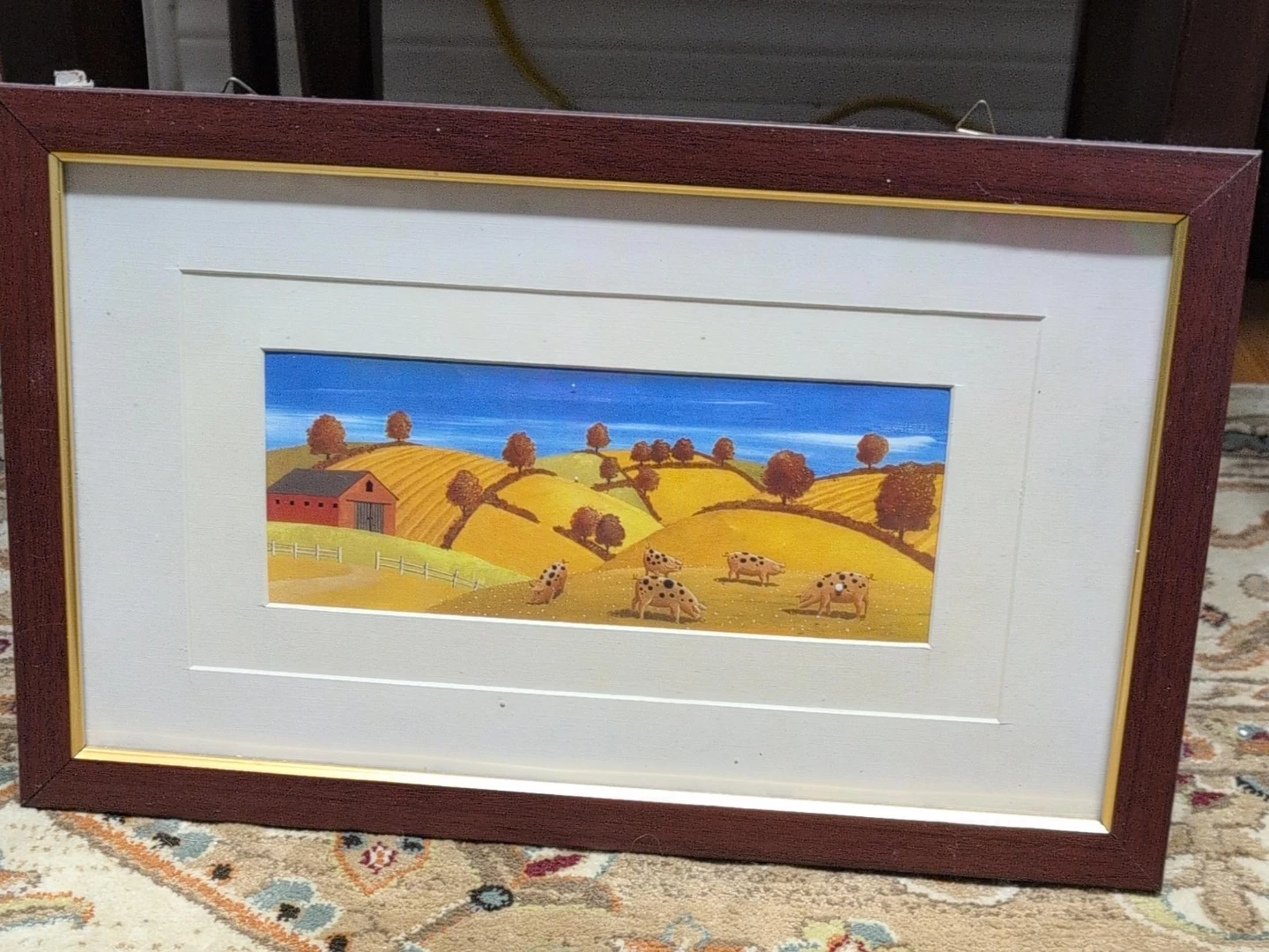 Framed Pig Landscape Print