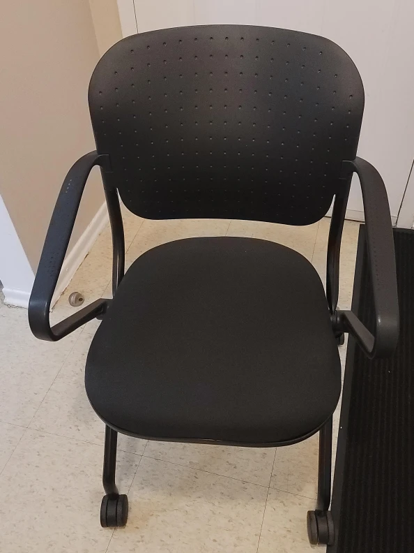 Black Armchair with Wheels