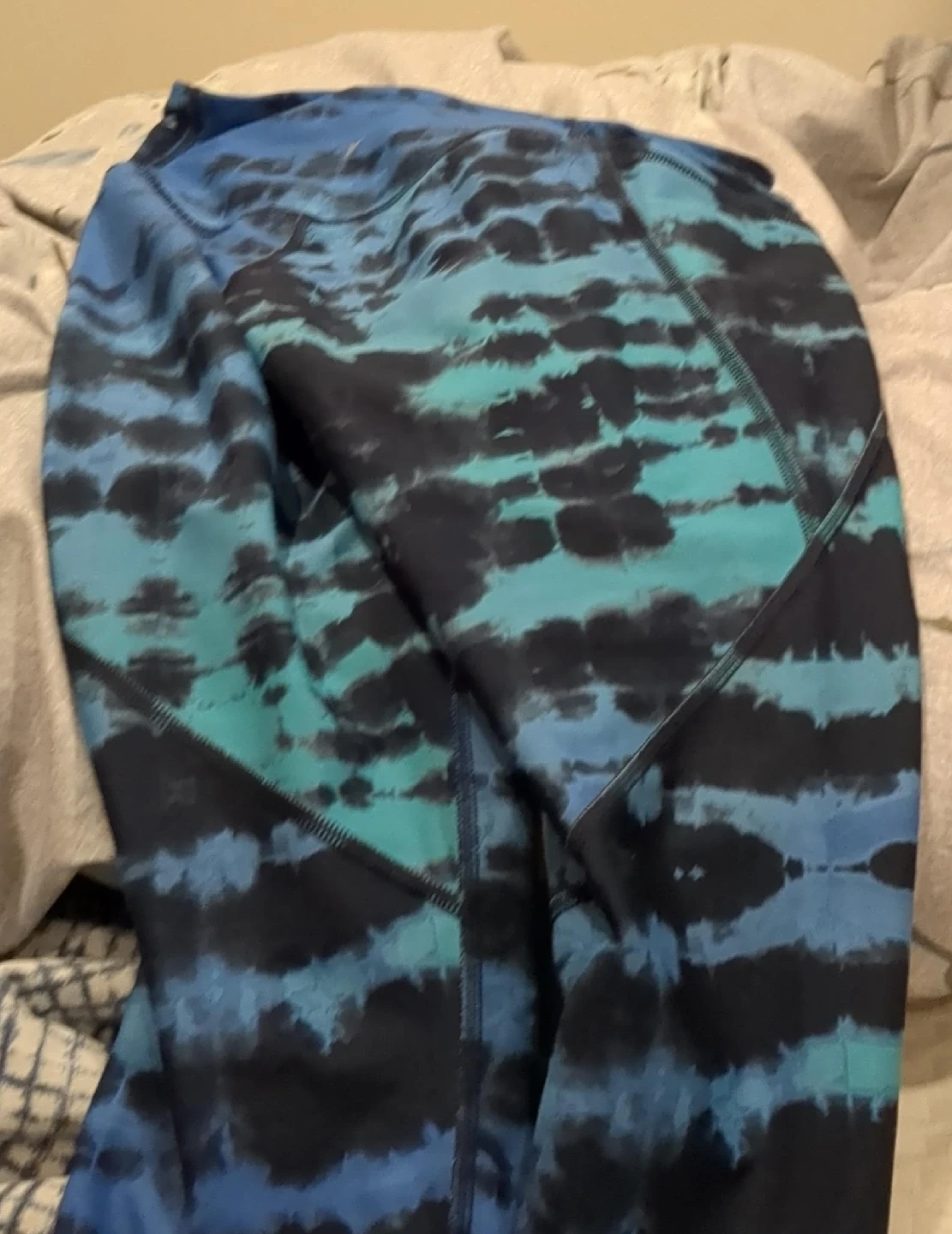 Tie Dye Leggings - Blue & Black