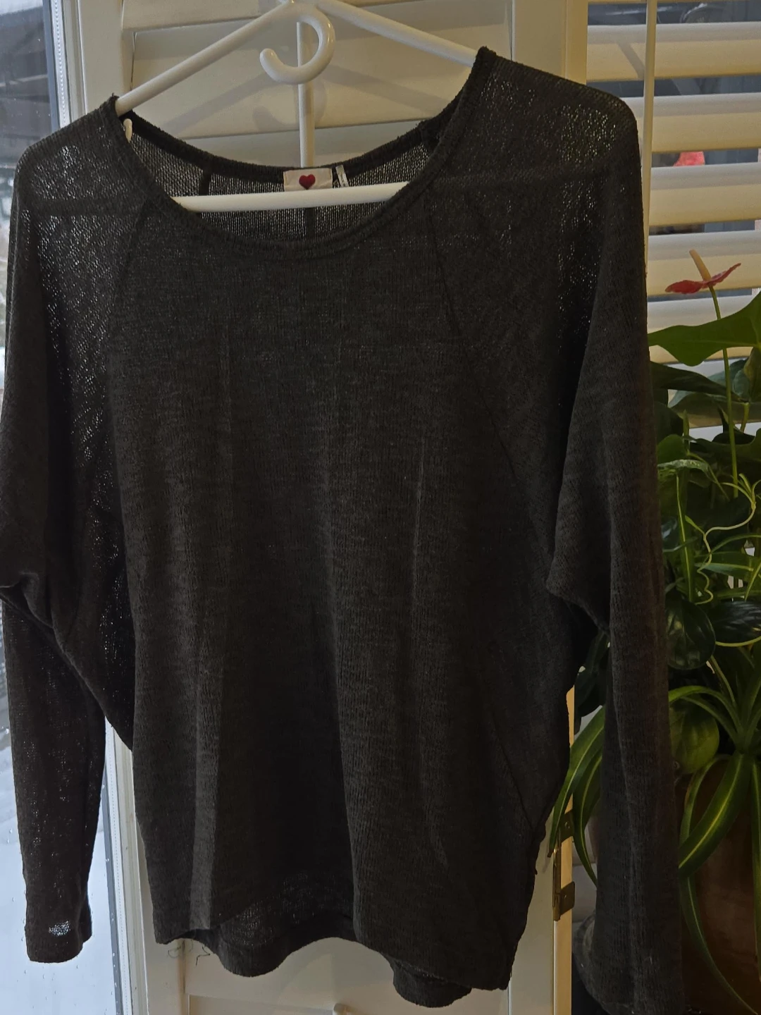 Love Stitch Charcoal Long Sleeve Top image indicator(1)