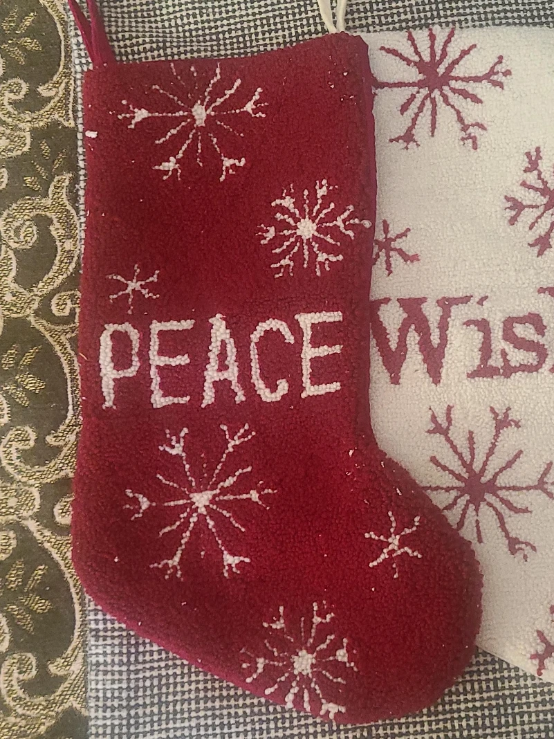 Christmas Stocking - Red & White