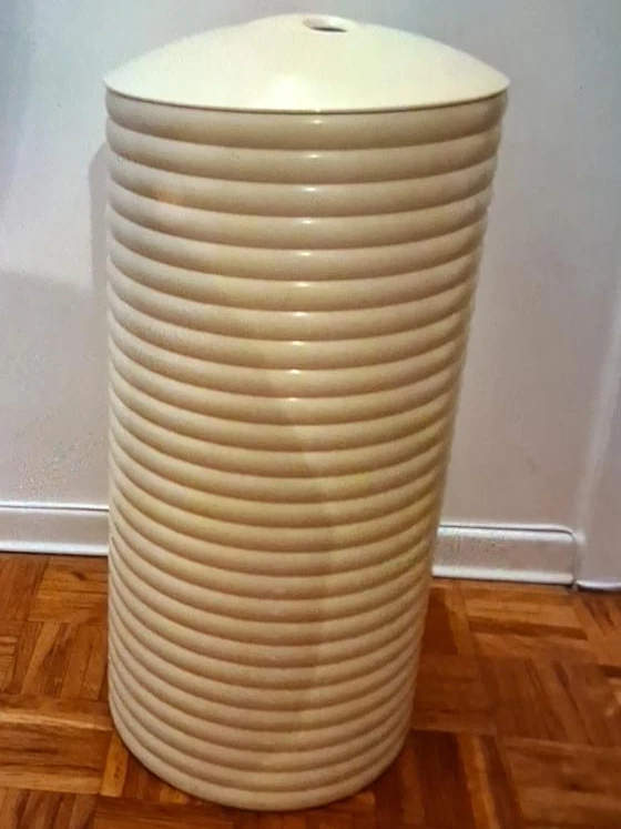 Off-White Ribbed Cylinder Trash Can thumbnail