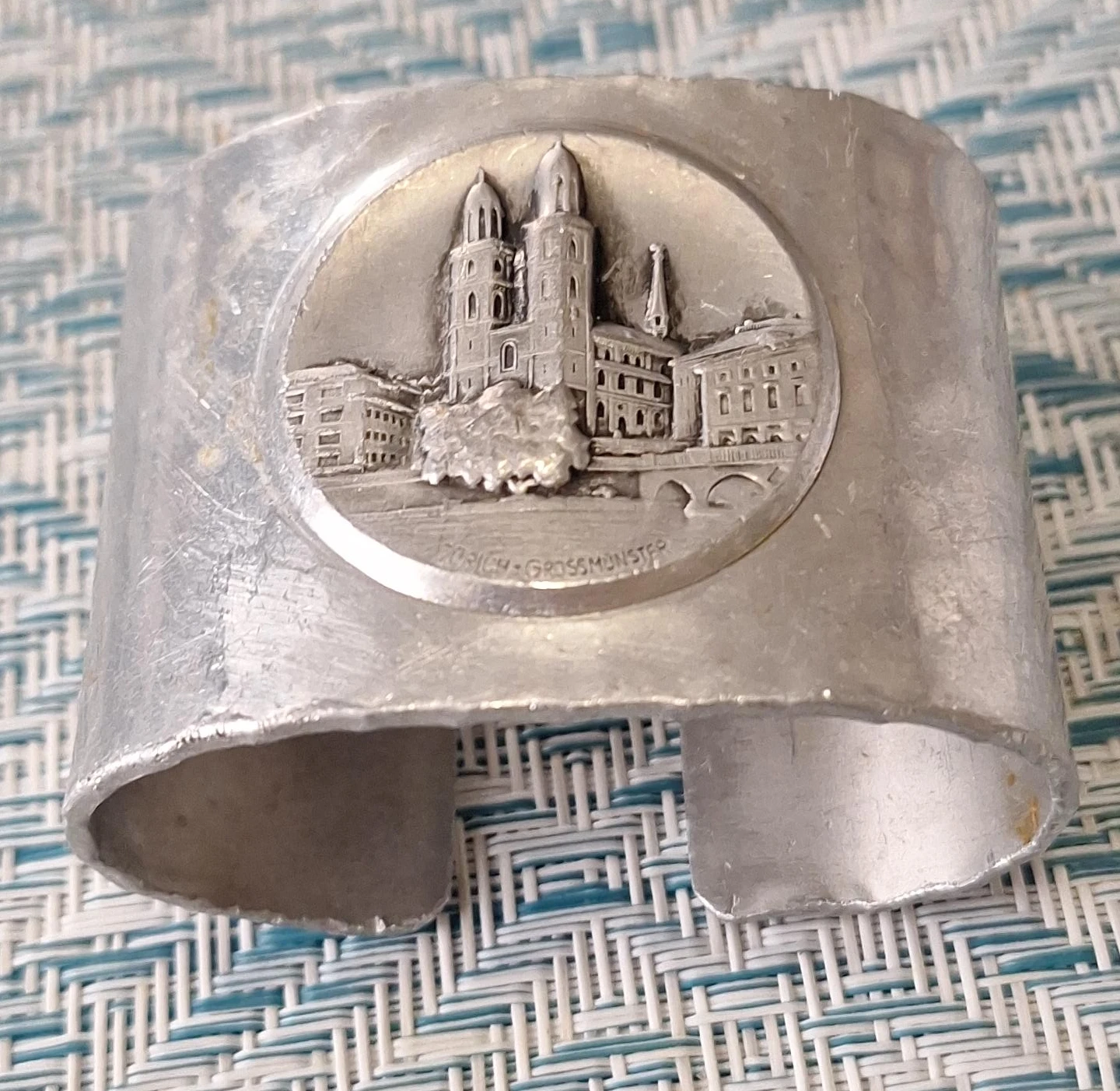 Vintage Zurich Grossmunster Silver Cuff Bracelet
