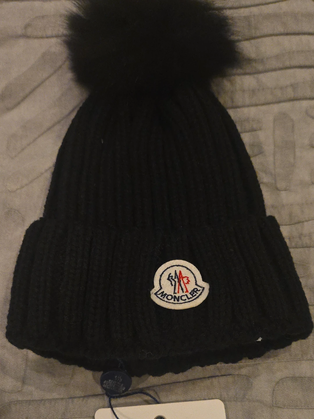 Moncler Black Beanie with Pom Pom image indicator(2)