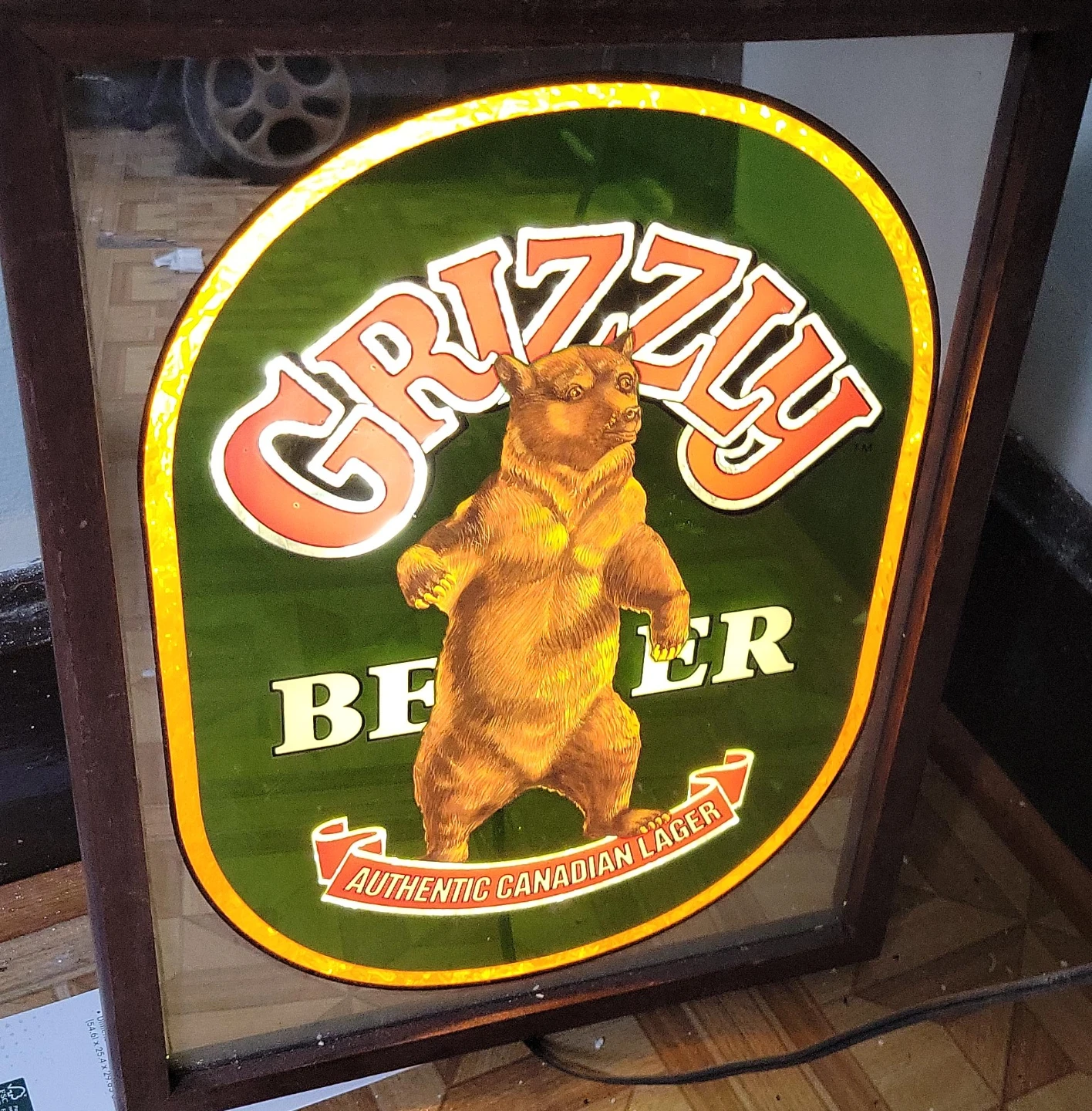 Grizzly Beer Authentic Canadian Lager Sign
