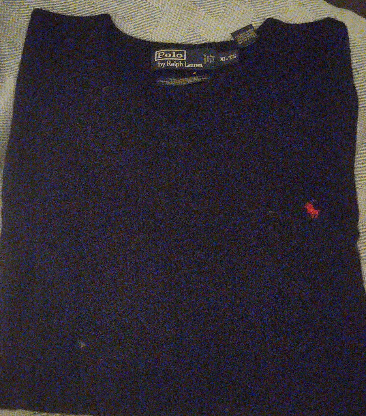 Polo by Ralph Lauren Black V-Neck Sweater, XL